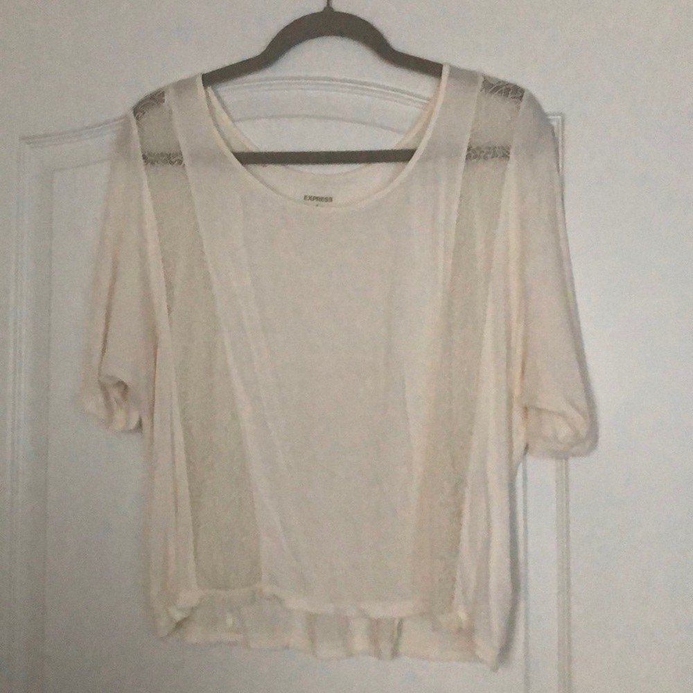 Express cream lace dolman sleeve top